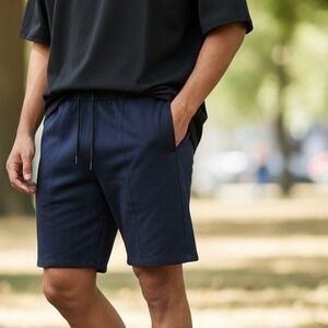 Men's Navy Blue Casual Shorts